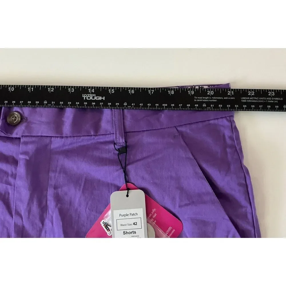Royal and Awesome Men`s Golf Shorts Purple Patch Golf Shorts + Tool W 42 X10‎
